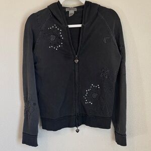 Vertigo Paris Charcoal Embroidered Hoodie